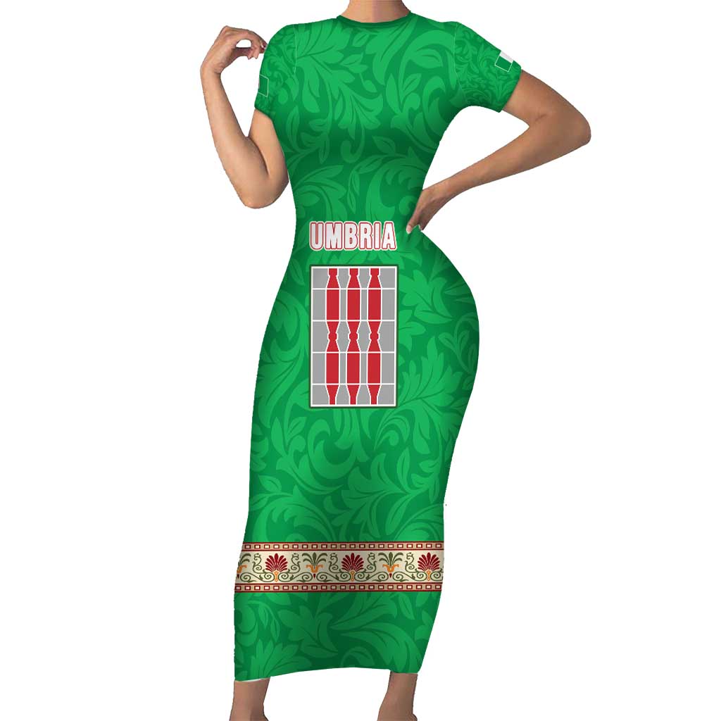 Personalized Italy Umbria Family Matching Short Sleeve Bodycon Dress and Hawaiian Shirt Flag Style LT19