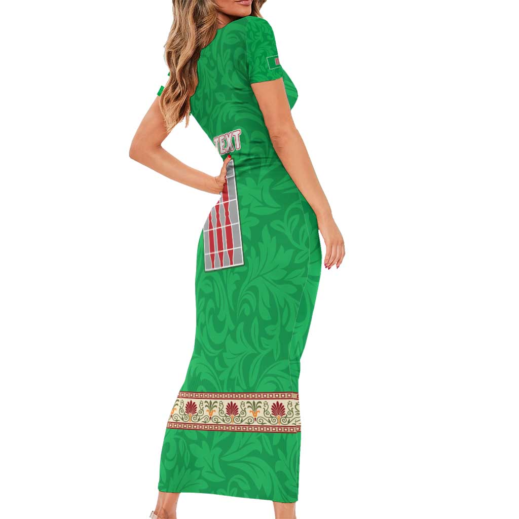 Personalized Italy Umbria Family Matching Short Sleeve Bodycon Dress and Hawaiian Shirt Flag Style LT19