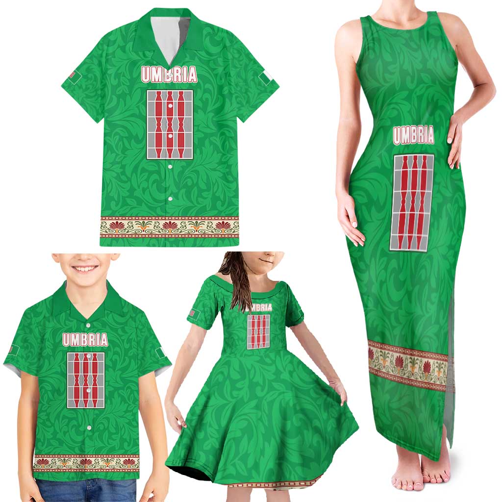 Personalized Italy Umbria Family Matching Tank Maxi Dress and Hawaiian Shirt Flag Style LT19