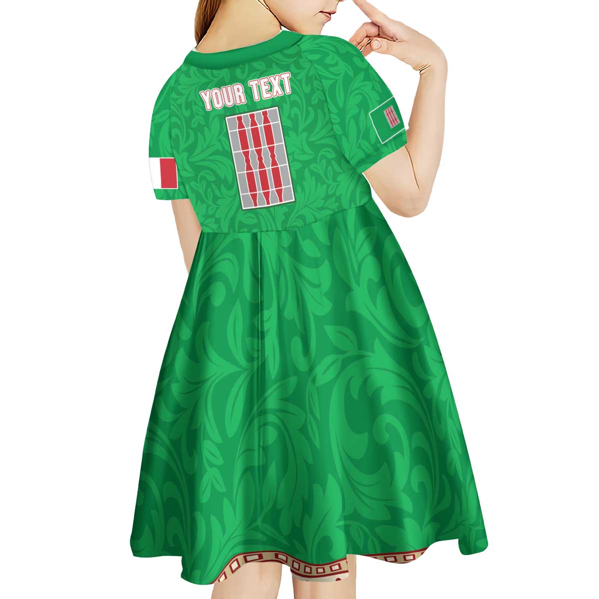 Personalized Italy Umbria Kid Short Sleeve Dress Flag Style LT19