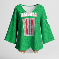 Personalized Italy Umbria Kimono Sleeve Blouse Flag Style LT19