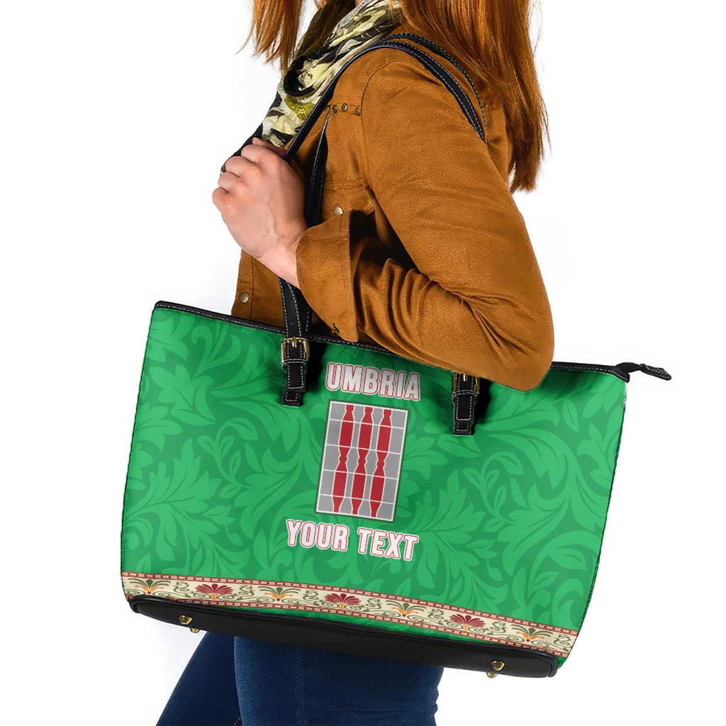 Personalized Italy Umbria Leather Tote Bag Flag Style - Wonder Print Shop