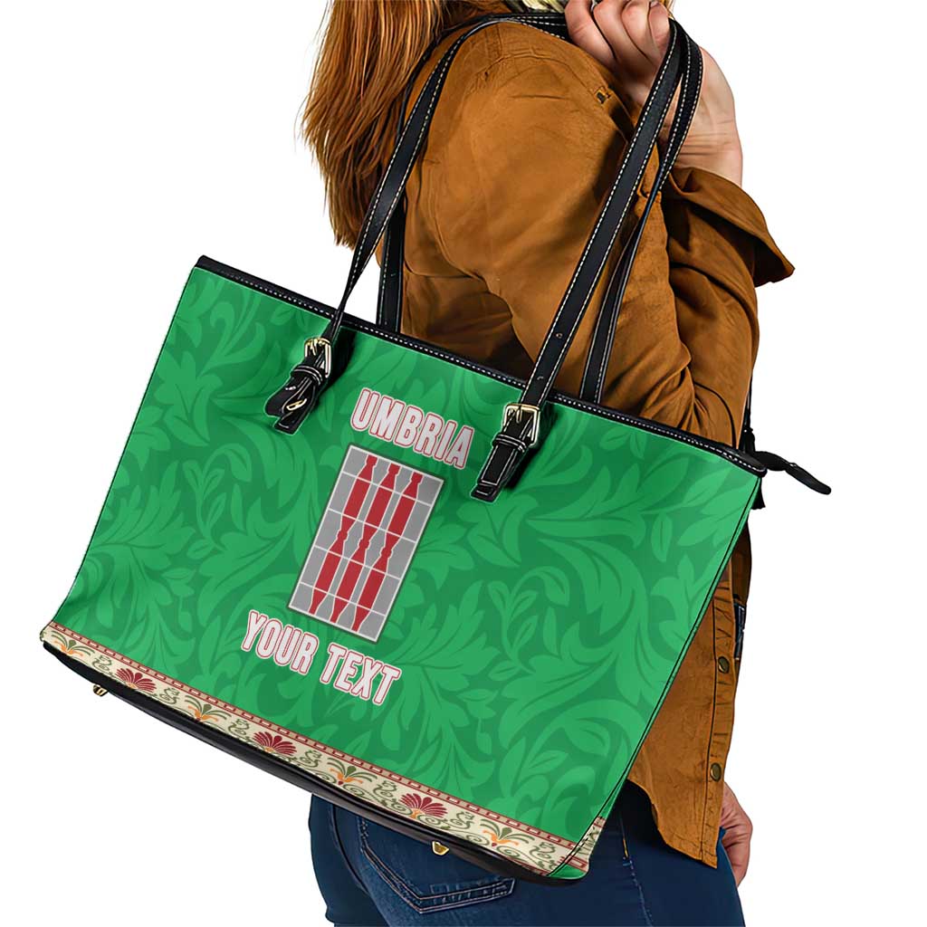 Personalized Italy Umbria Leather Tote Bag Flag Style - Wonder Print Shop