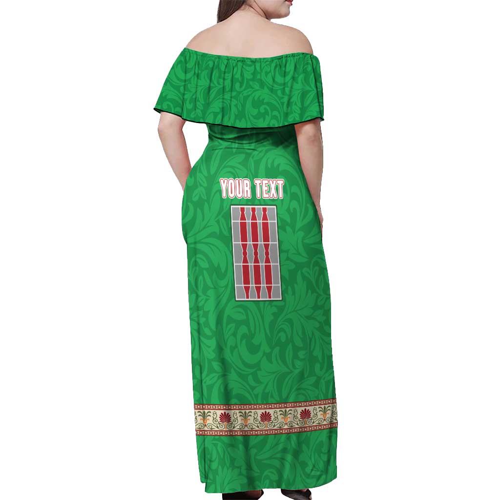 Personalized Italy Umbria Off Shoulder Maxi Dress Flag Style LT19