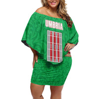 Personalized Italy Umbria Off Shoulder Short Dress Flag Style LT19