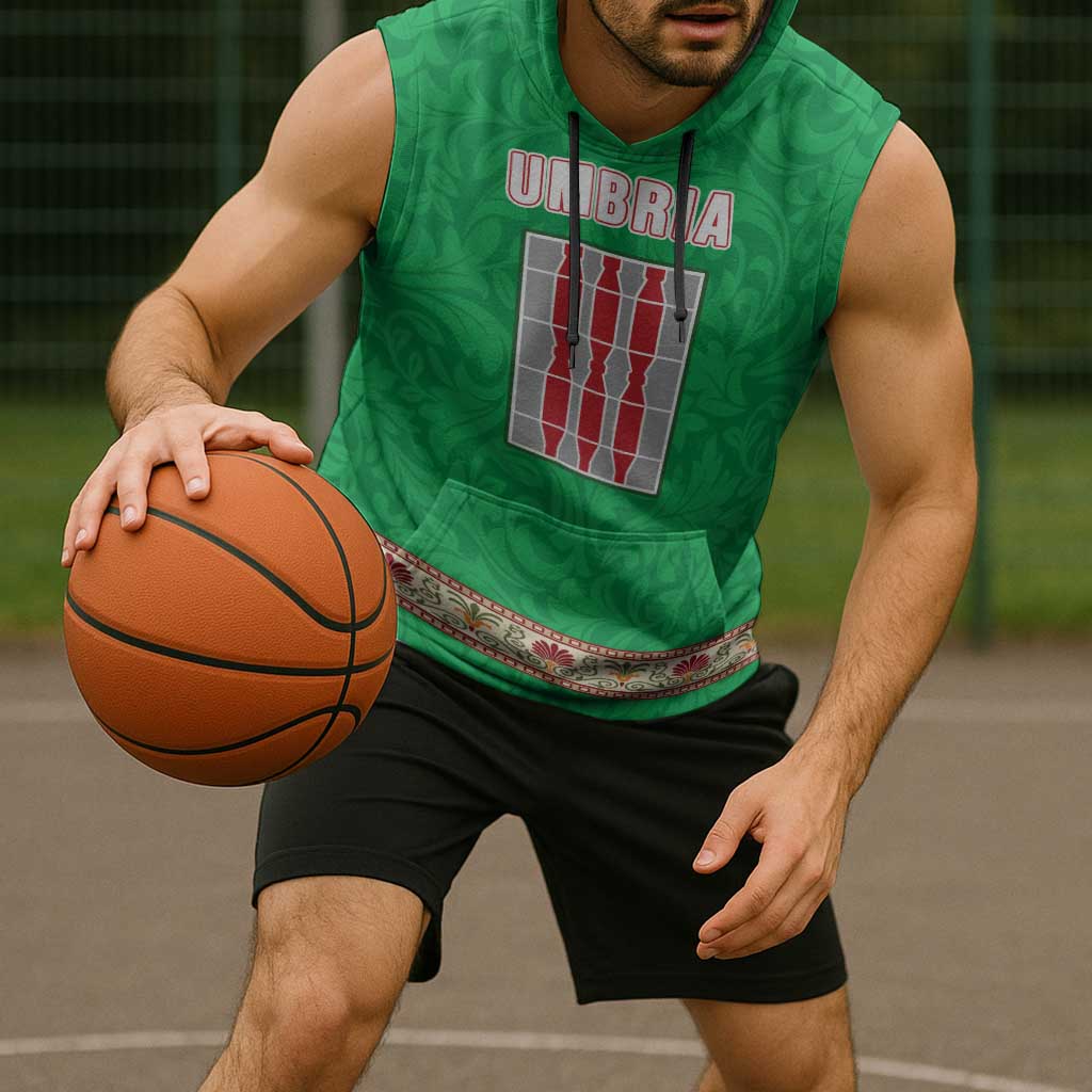 Personalized Italy Umbria Sleeveless Hoodie Flag Style LT19