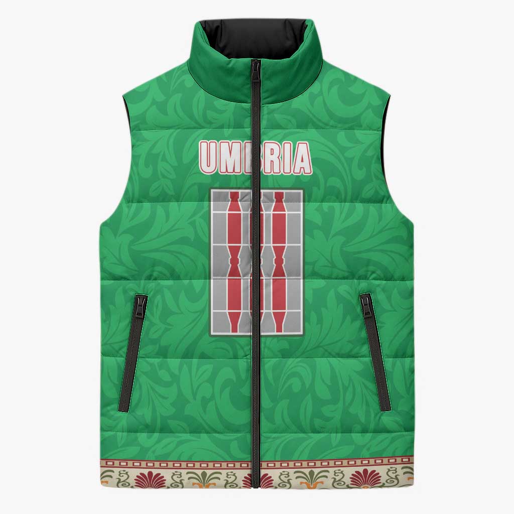 Personalized Italy Umbria Sleeveless Puffer Jacket Flag Style LT19