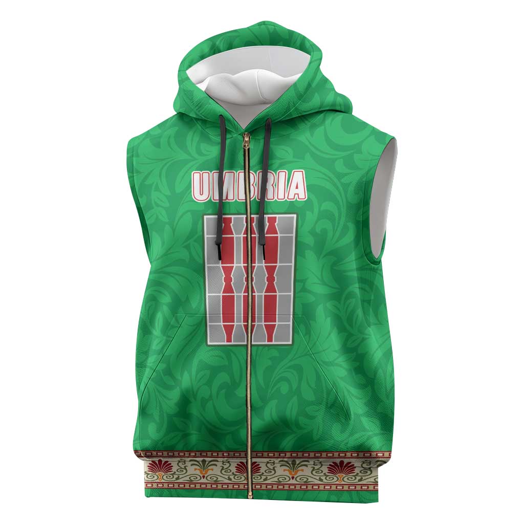 Personalized Italy Umbria Sleeveless Zip Hoodie Flag Style LT19
