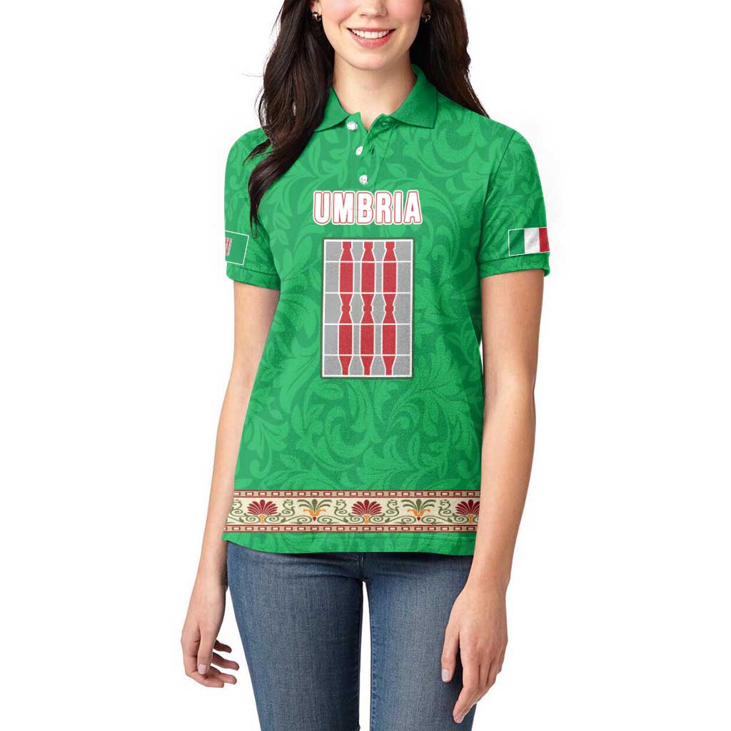Personalized Italy Umbria Women Polo Shirt Flag Style LT19