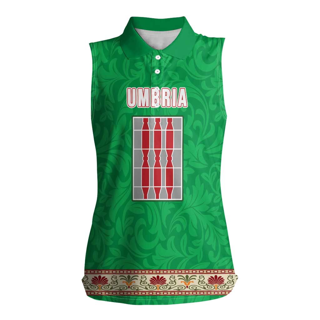 Personalized Italy Umbria Women Sleeveless Polo Shirt Flag Style LT19
