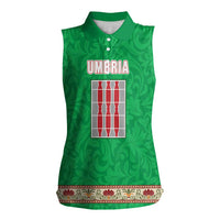 Personalized Italy Umbria Women Sleeveless Polo Shirt Flag Style LT19