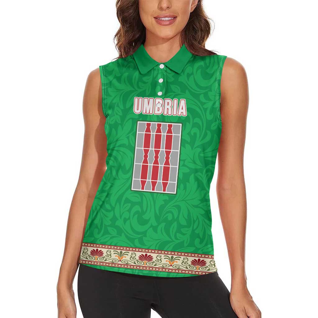 Personalized Italy Umbria Women Sleeveless Polo Shirt Flag Style LT19
