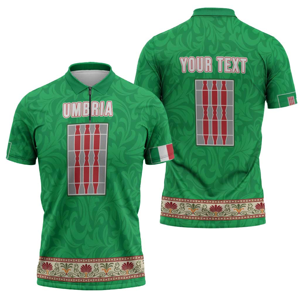 Personalized Italy Umbria Zipper Polo Shirt Flag Style LT19