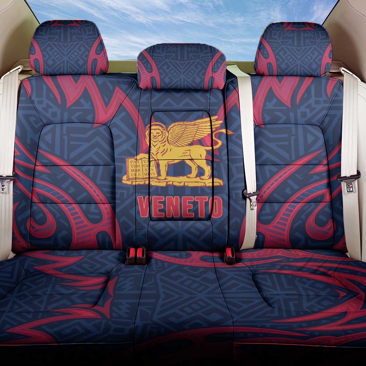 Italy Veneto Back Car Seat Cover Emblem With Flag Style - Wonder Print Shop