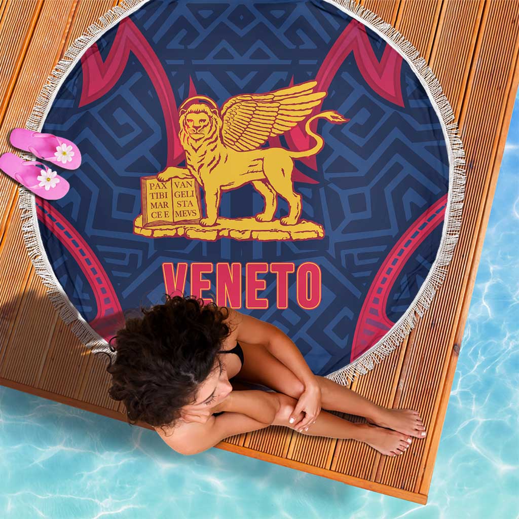 Italy Veneto Beach Blanket Emblem With Flag Style - Wonder Print Shop