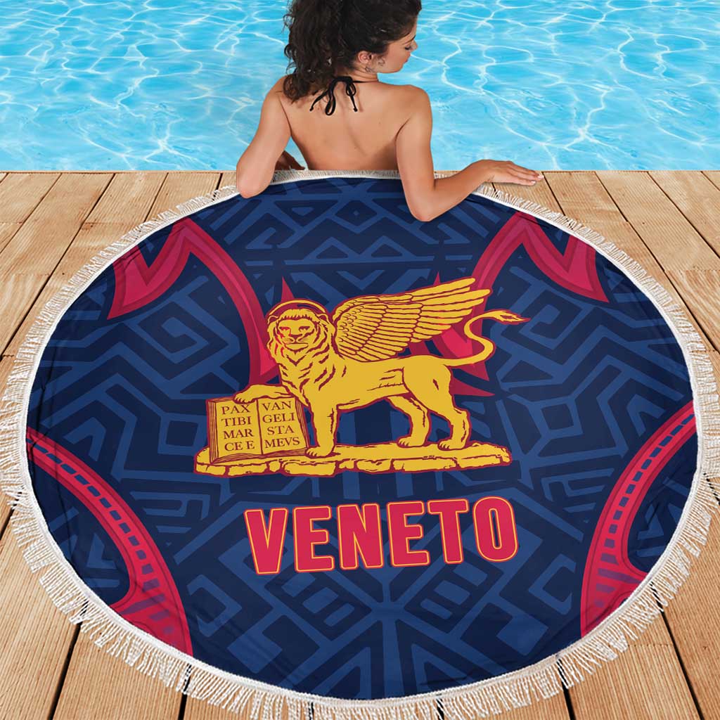 Italy Veneto Beach Blanket Emblem With Flag Style - Wonder Print Shop