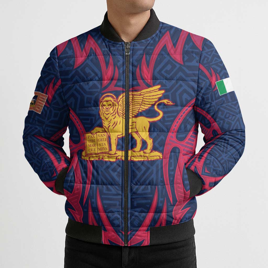 Italy Veneto Bomber Puffer Jacket Emblem With Flag Style LT19