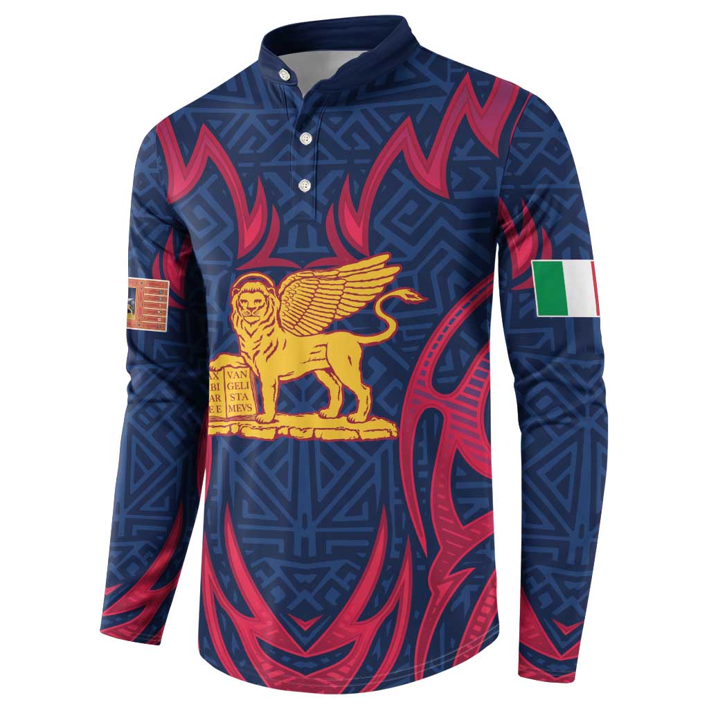 Italy Veneto Button Sweatshirt Emblem With Flag Style LT19