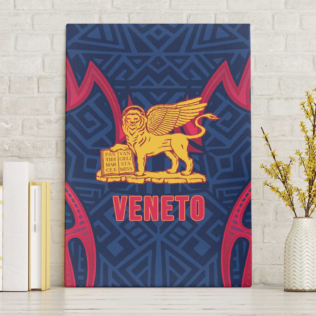 Italy Veneto Canvas Wall Art Emblem With Flag Style - Wonder Print Shop