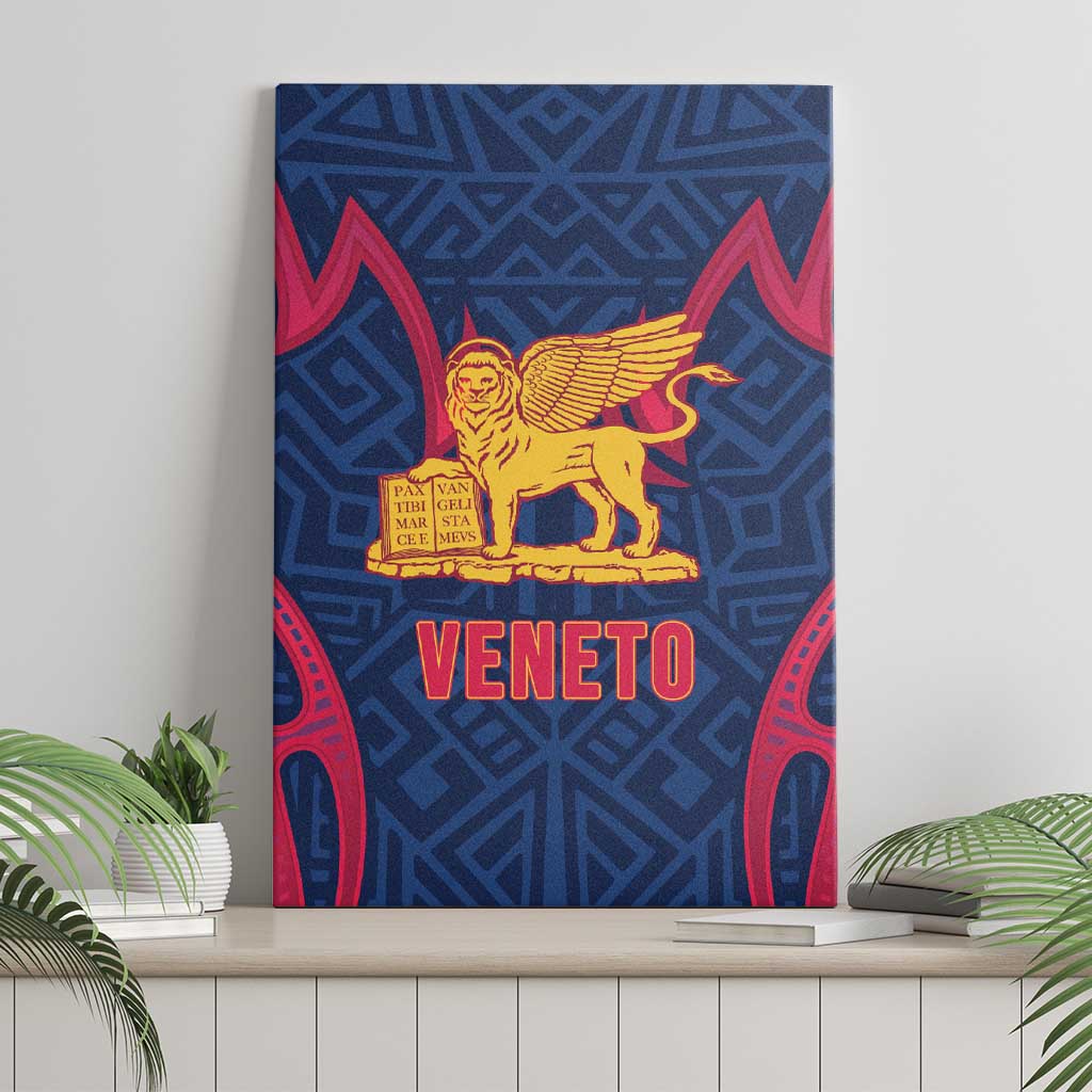 Italy Veneto Canvas Wall Art Emblem With Flag Style - Wonder Print Shop