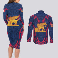 Italy Veneto Couples Matching Long Sleeve Bodycon Dress and Long Sleeve Button Shirt Emblem With Flag Style LT19