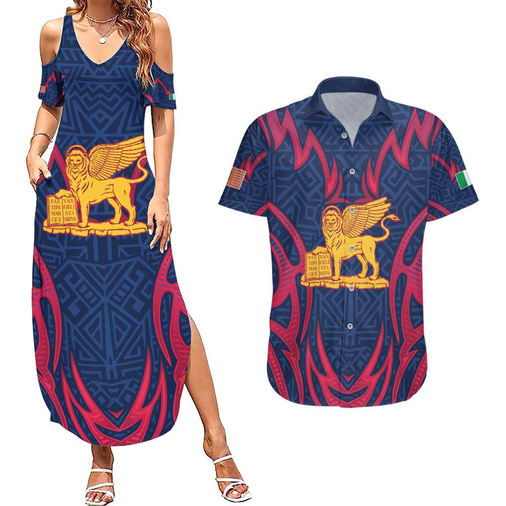 Italy Veneto Couples Matching Summer Maxi Dress and Hawaiian Shirt Emblem With Flag Style LT19