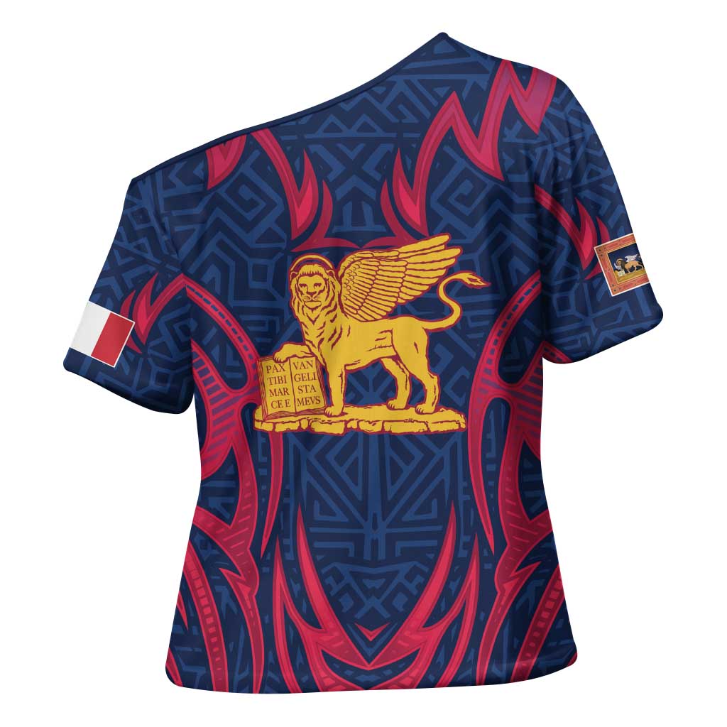 Italy Veneto Cross Shoulder Shirt Emblem With Flag Style LT19