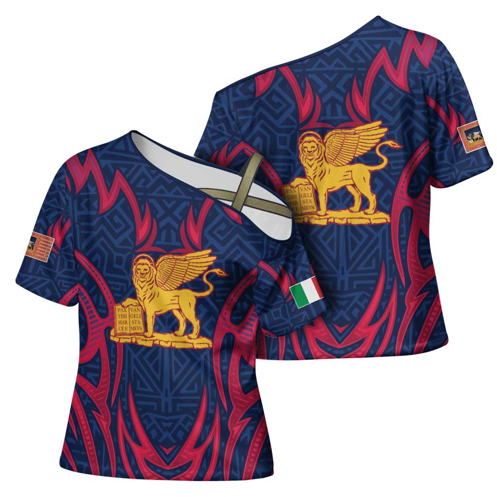 Italy Veneto Cross Shoulder Shirt Emblem With Flag Style LT19