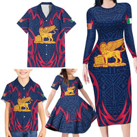 Italy Veneto Family Matching Long Sleeve Bodycon Dress and Hawaiian Shirt Emblem With Flag Style LT19