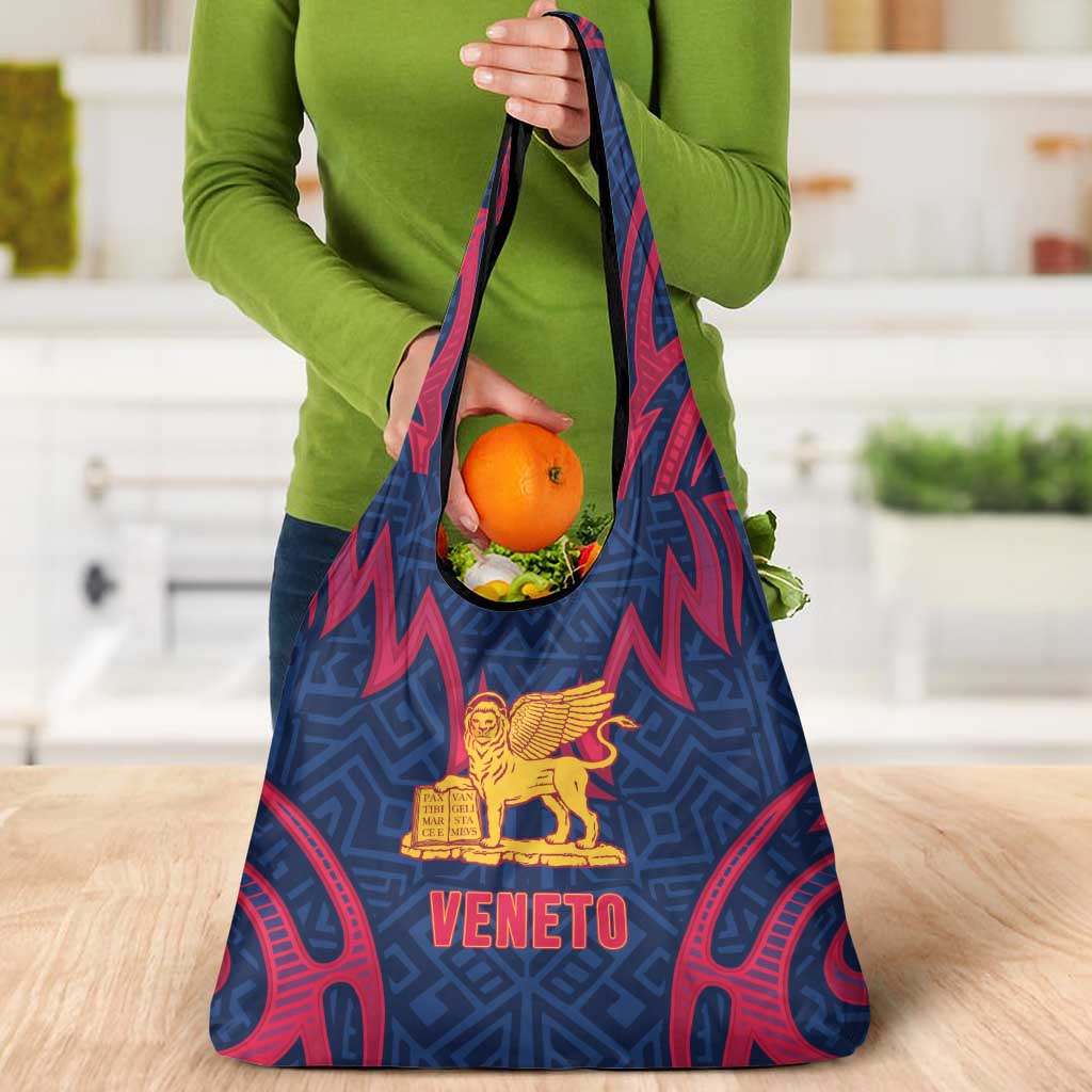 Italy Veneto Grocery Bag Emblem With Flag Style - Wonder Print Shop