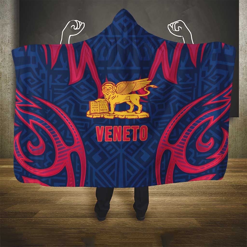 Italy Veneto Hooded Blanket Emblem With Flag Style - Wonder Print Shop