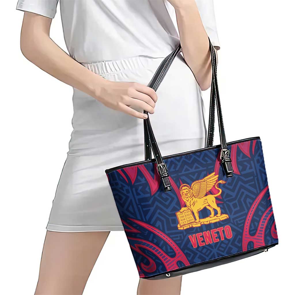 Italy Veneto Leather Tote Bag Emblem With Flag Style - Wonder Print Shop