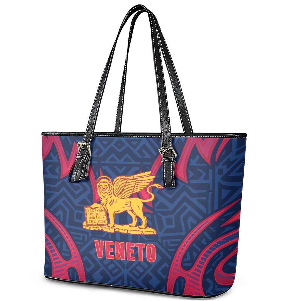 Italy Veneto Leather Tote Bag Emblem With Flag Style - Wonder Print Shop