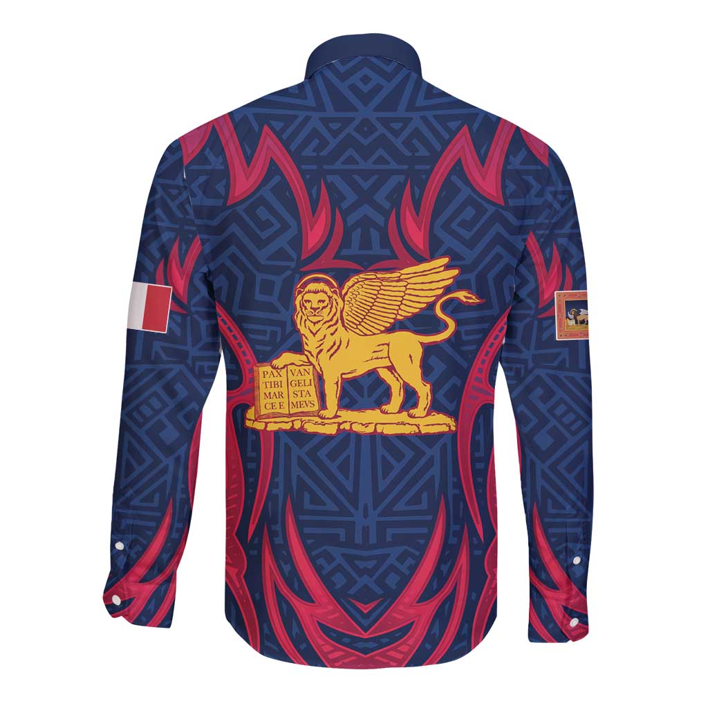 Italy Veneto Long Sleeve Button Shirt Emblem With Flag Style LT19