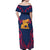 Italy Veneto Off Shoulder Maxi Dress Emblem With Flag Style LT19