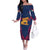 Italy Veneto Off The Shoulder Long Sleeve Dress Emblem With Flag Style LT19