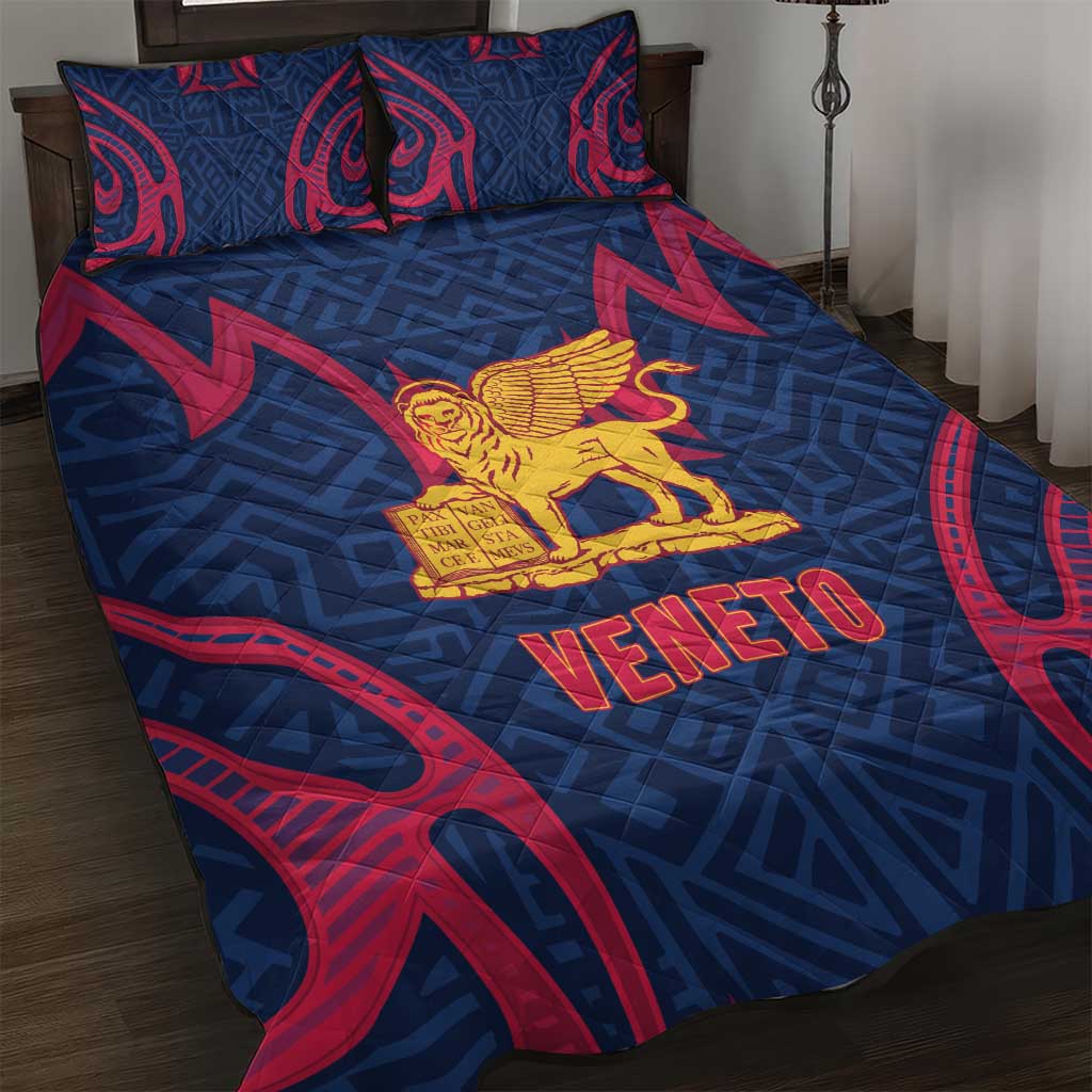Italy Veneto Quilt Bed Set Emblem With Flag Style - Wonder Print Shop