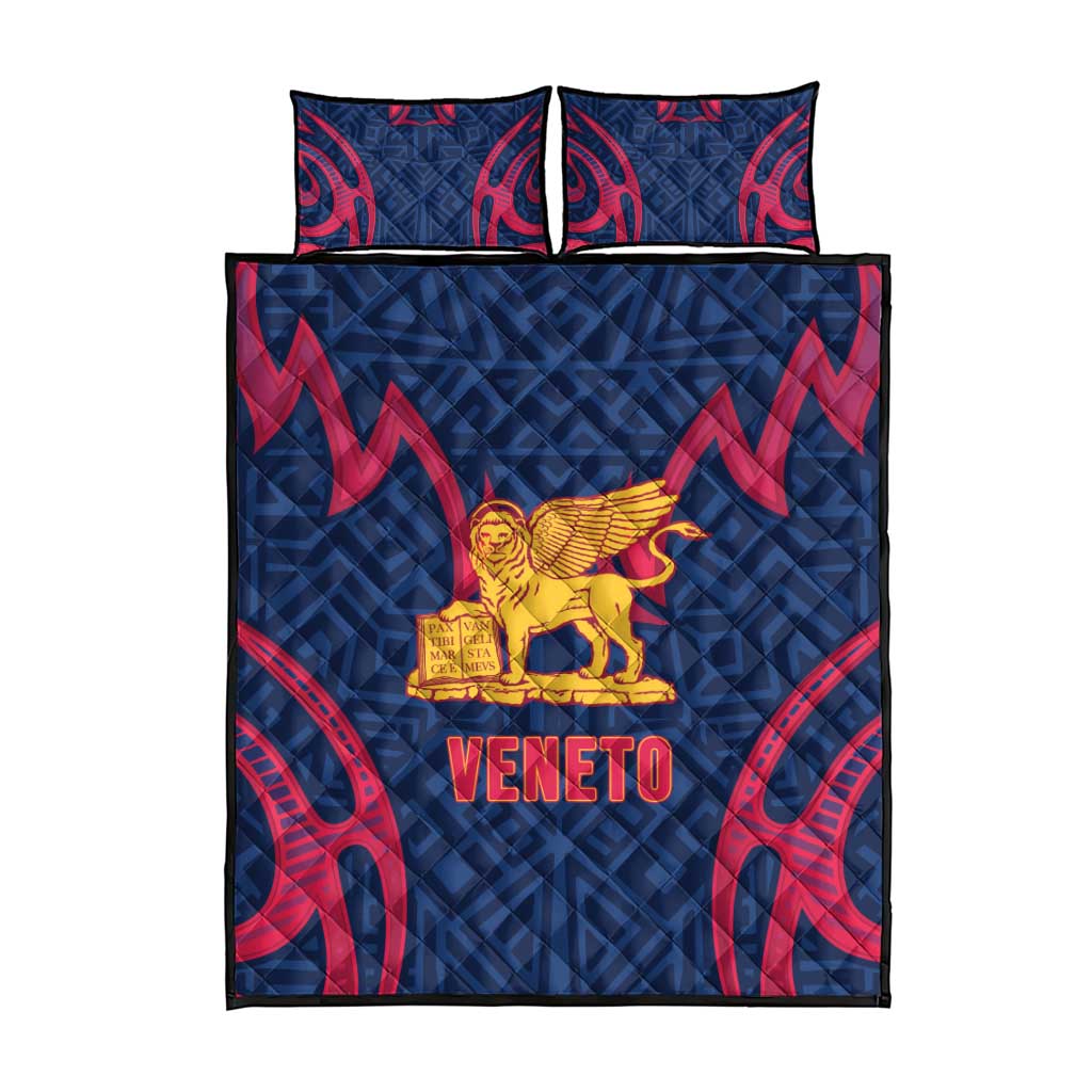 Italy Veneto Quilt Bed Set Emblem With Flag Style - Wonder Print Shop