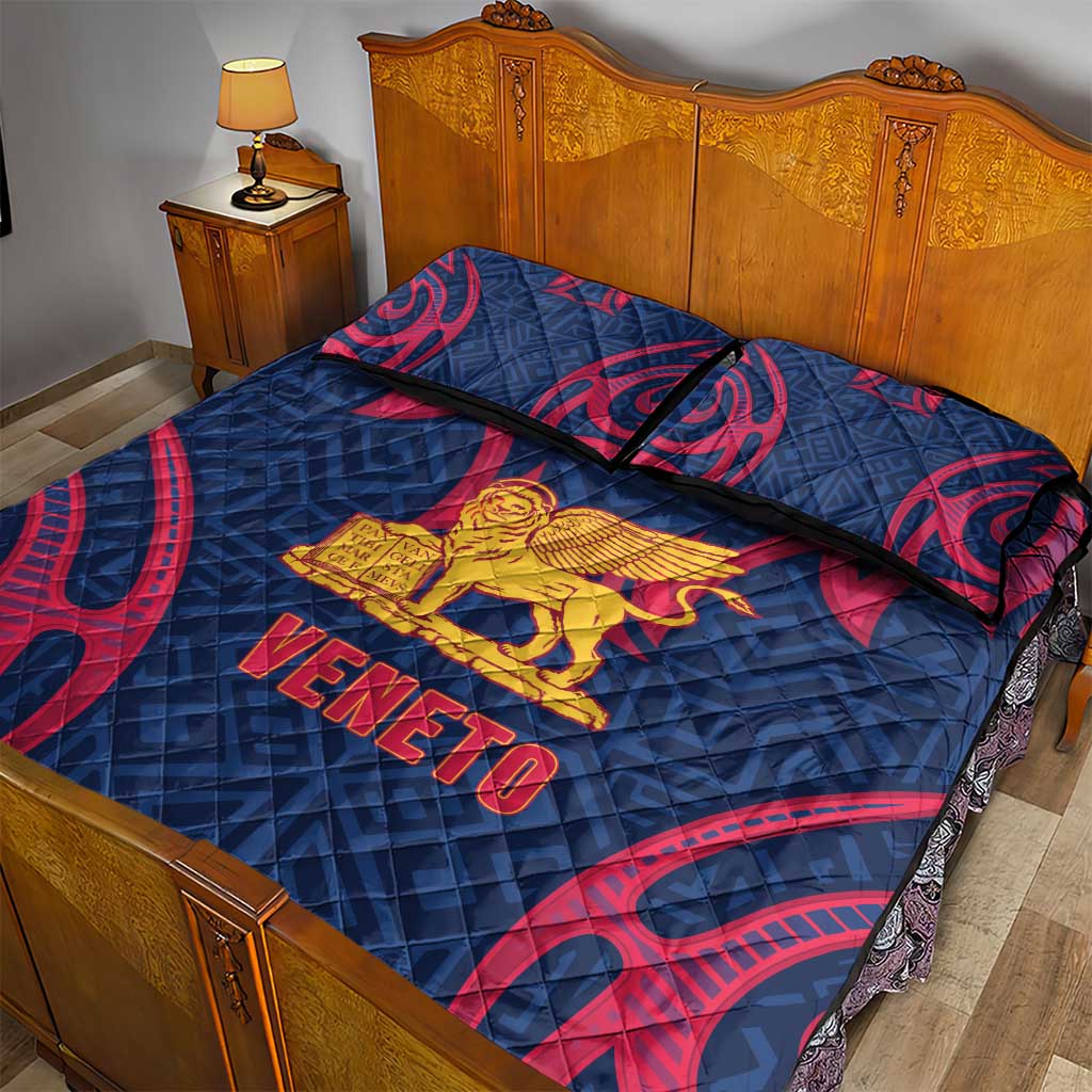 Italy Veneto Quilt Bed Set Emblem With Flag Style - Wonder Print Shop