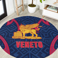 Italy Veneto Round Carpet Emblem With Flag Style - Wonder Print Shop