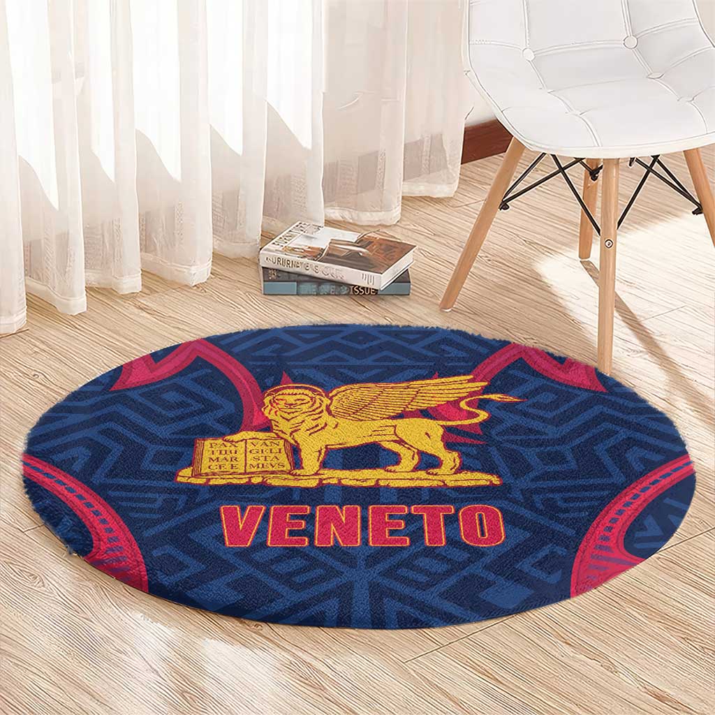 Italy Veneto Round Carpet Emblem With Flag Style - Wonder Print Shop