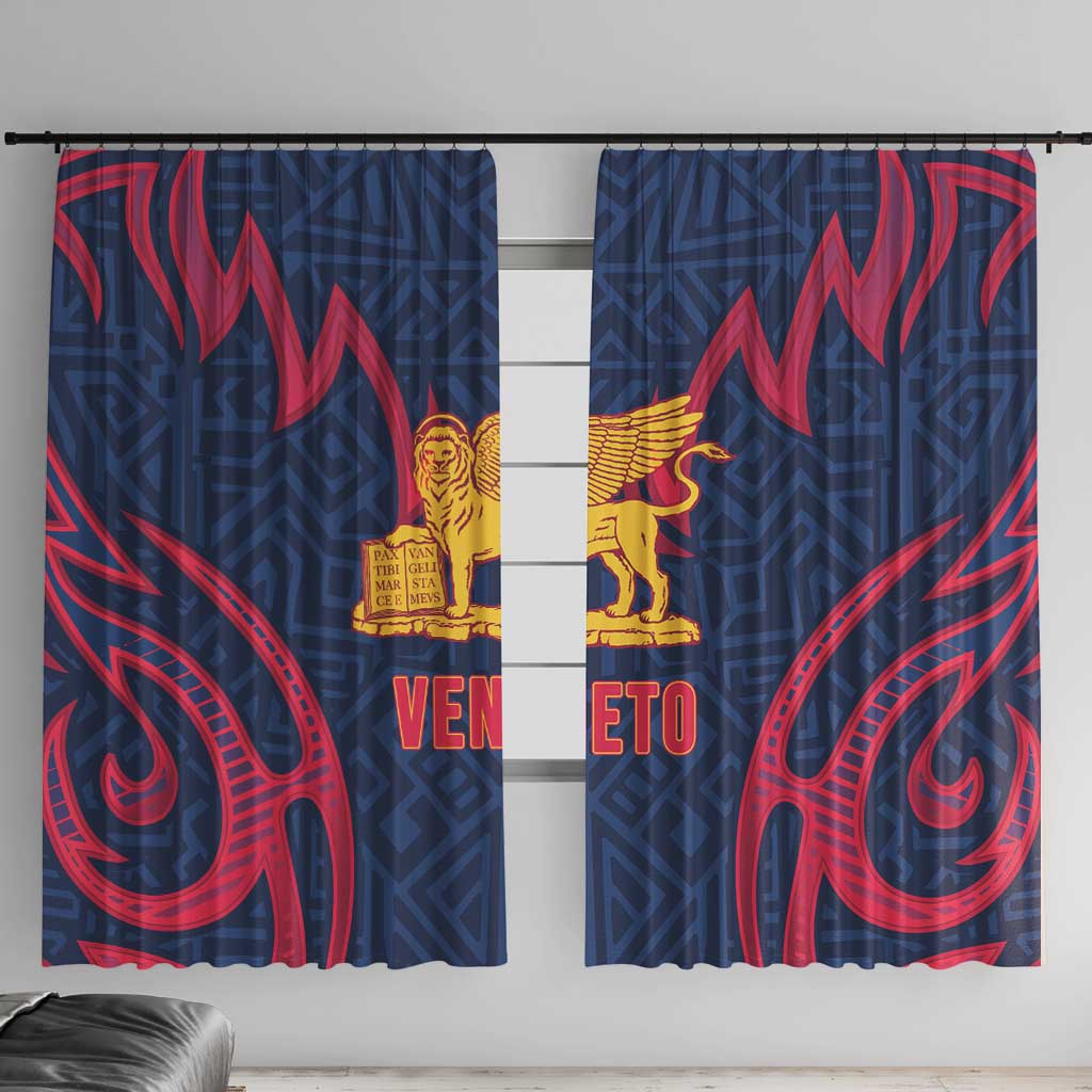 Italy Veneto Window Curtain Emblem With Flag Style - Wonder Print Shop