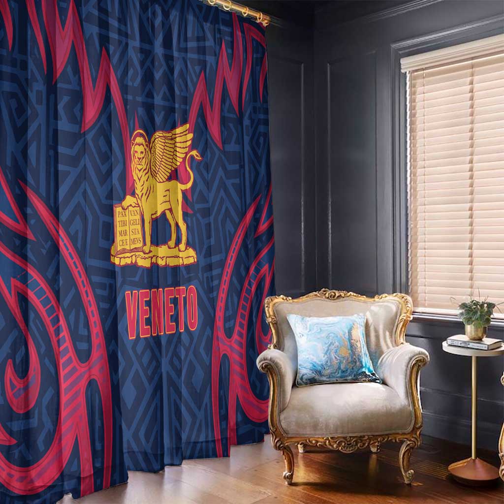 Italy Veneto Window Curtain Emblem With Flag Style - Wonder Print Shop
