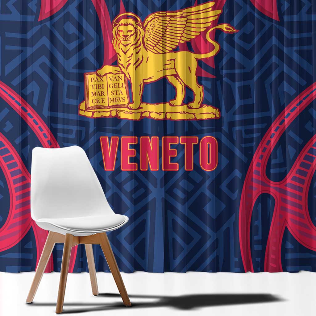 Italy Veneto Window Curtain Emblem With Flag Style - Wonder Print Shop