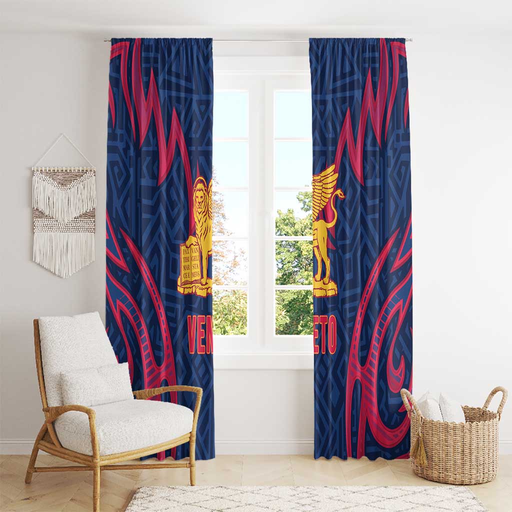Italy Veneto Window Curtain Emblem With Flag Style - Wonder Print Shop