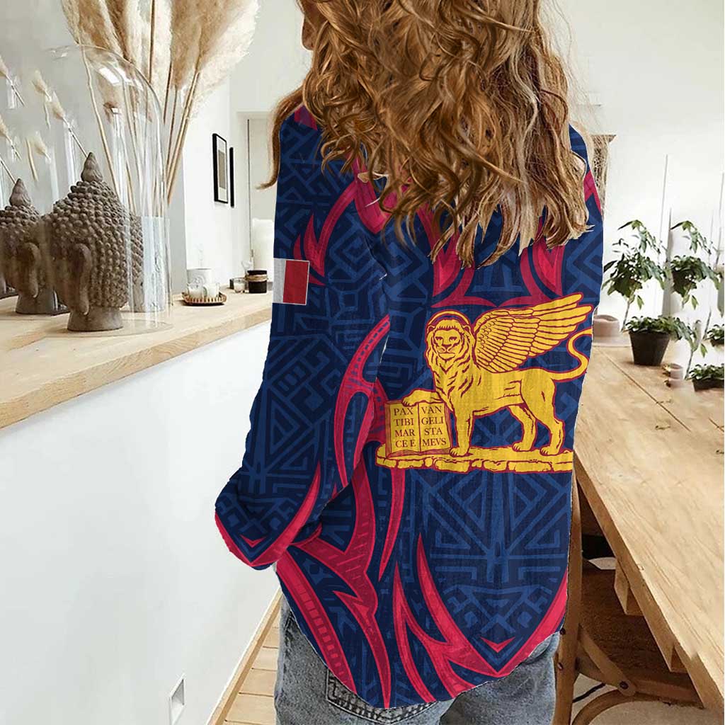 Italy Veneto Women Casual Shirt Emblem With Flag Style LT19