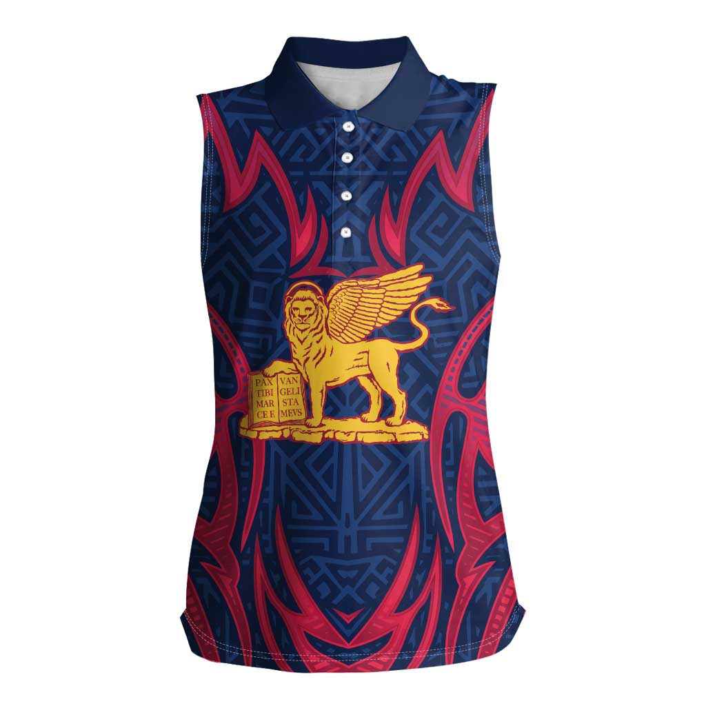 Italy Veneto Women Sleeveless Polo Shirt Emblem With Flag Style LT19