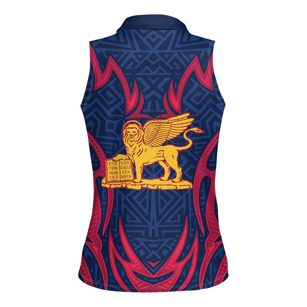 Italy Veneto Women Sleeveless Polo Shirt Emblem With Flag Style LT19