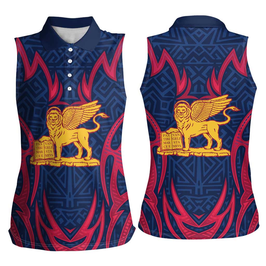 Italy Veneto Women Sleeveless Polo Shirt Emblem With Flag Style LT19