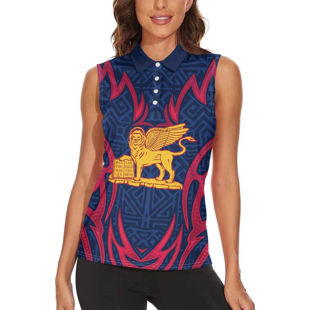 Italy Veneto Women Sleeveless Polo Shirt Emblem With Flag Style LT19